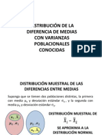 Distribución Muestral de La Diferencia de Medias PDF