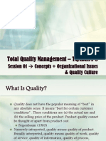 Total Quality Management - TQMBH14-5: Session 01 Concepts + Organizational Issues & Quality Culture