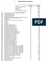 Tabela de Insumos 023