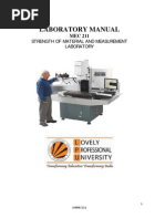 Laboratory Manual: Strength of Material and Measurement Laboratory