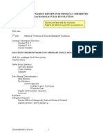 Thermodynamics Review For Physical Chemistry of Macromolecules in Solution