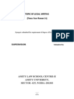 Topic of Legal Writing (Times New Roman 14) : Amity Law School Centre-Ii Amity University, SECTOR - 125, NOIDA - 201303