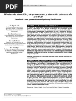 Niveles de Atención, de Prevención y Atención Primaria de La Salud