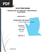 Laboratorio de Electricidad Resistencia Electrica