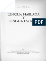 Lengua Hablada y Lengua Escrita