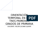 Orientación Temporal en Los Tres Primeros Grados de Primaria