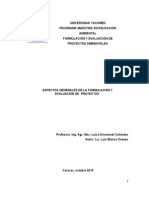 Aspectos Generales de La Formulación y Evaluación de Proyectos