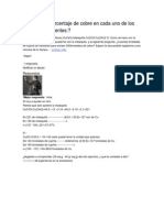 Calcular El P123orcentaje de Cobre en Cada Uno de Los Minerales Siguientes