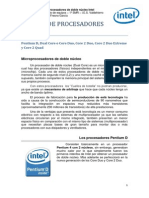 Familia de Procesadores Intel: Pentium D, Dual Core o Core Duo, Core 2 Duo, Core 2 Duo Extreme y Core 2 Quad