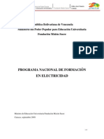 Contenido Programatico de Las Unidades Curiculares de Electricidad PDF