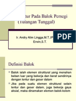 Lentur Pada Balok Persegi (Tulangan Tunggal)