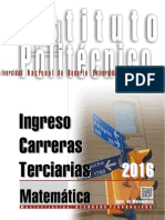 MATEMÁTICA - Ingreso Terciario 2016