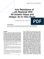 Fracture Resistance of Teeth Restored With All-Ceramic Inlays and Onlays: An in Vitro Study