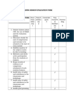 Training Session Evaluation Form