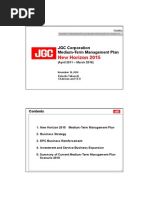 New Horizon 2015: JGC Corporation JGC Corporation Medium-Term Management Plan