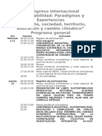 Programa Del Segundo Congreso de Sustentabilidad