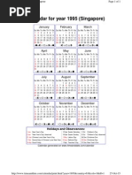 Calendar For Year 1995 (Singapore) : January February March