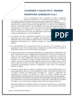 Politica de Seguridad y Salud en El Trabajo