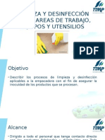 Limpieza y Desinfeccion de Las Areas de Trabajo, Equipos y Utensilios