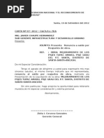 Carta Renuncia A Reajuste Pistas y Veredas Santa