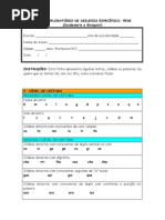 Teste Exploratorio de Dislexia Especifica-PEDE