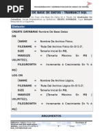 Sintaxis de Creación de Base de Datos - Transact SQL