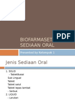 Biofarmasetika Sediaan Oral