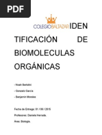 Identificación de Biomoleculas Orgánicas