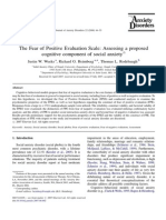 Weeks, Heimberg, Rodebaugh (2008) - The Fear of Positive Evaluation Scale - Assessing A Proposed Cognitive Component of Social Anxiety PDF