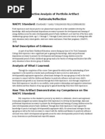 Reflective Analysis of Portfolio Artifact Standard 7