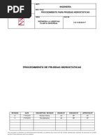 Procedimiento de Pruebas Hidrostaticas