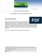 Ambiente Virtual de Aprendizagem: Comunicação, Interação e Afetividade Na EAD.