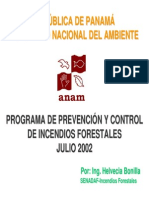 Programa de Prevención y Control de Incendios Forestales - Julio 2002