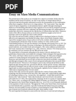 Essay On Mass Media Communications