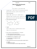 Polynomials Worksheet 3 Adding and Subtracting Polynomials