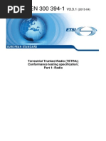 Terrestrial Trunked Radio (TETRA) Conformance Testing Specification Part 1: Radio