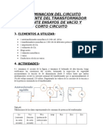 Circuito Equivalente de Un Transformador (Vacio y Corto Circuito)