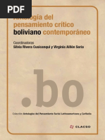 (2015) RIVERA CUSICANQUI Silvia y Virginia AYLLON (Coord) - Antologia Del Pensamiento Crítico Boliviano Contemporáneo