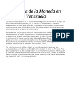 Historia de La Moneda en Venezuela