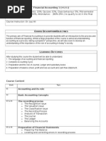 Financial Accounting 1 Course Outline