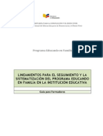 Modelo de Seguimiento Del Programa de Escuela para Padres