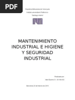 Mantenimiento e Higiene y Seguridad Industrial