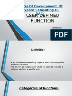 Centre of Development of Advance Computing (C-Dac) : User Defined Function