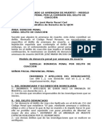 Qué Hacer Cuando Lo Amenazan de Muerte - Modelo de Denuncia Penal Por La Comisión Del Delito de Coacción