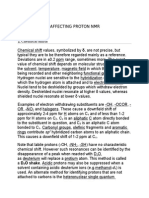 Factor Affecting Proton NMR