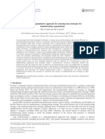 A Time-Based Quantitative Approach For Selecting Lean Strategies For Manufacturing Organisations