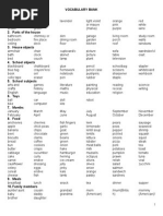 Vocabulary Bank 1. Colours