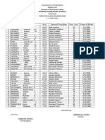 Template For Tentative Enrolment