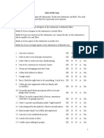 Organisational Behaviour - Personality NEO Test