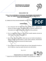 Resolución 060 de Consejo de Facultad de Ingenieria - Reglamentación de Opciones de Grado